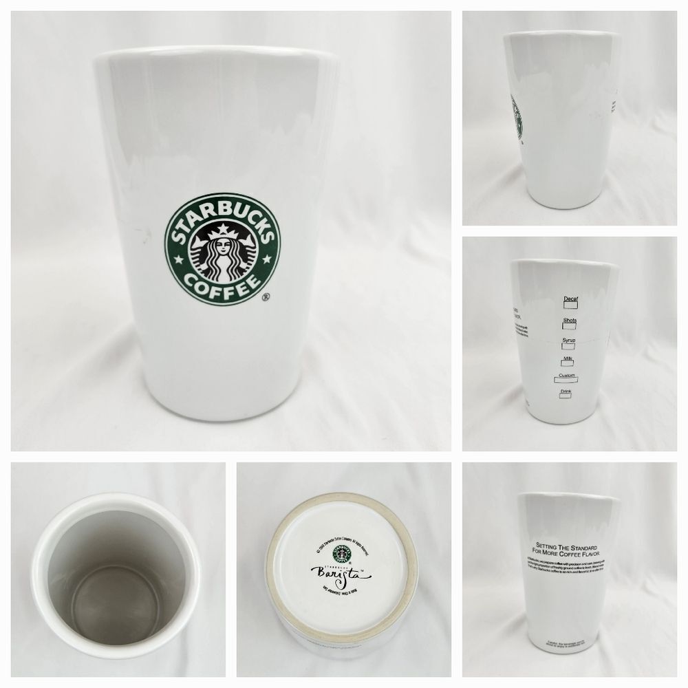 ☕️Vintage Starbucks 2000 Large Porcelain Utensil Holder/Coffee Canister - Picture 2 of 9
